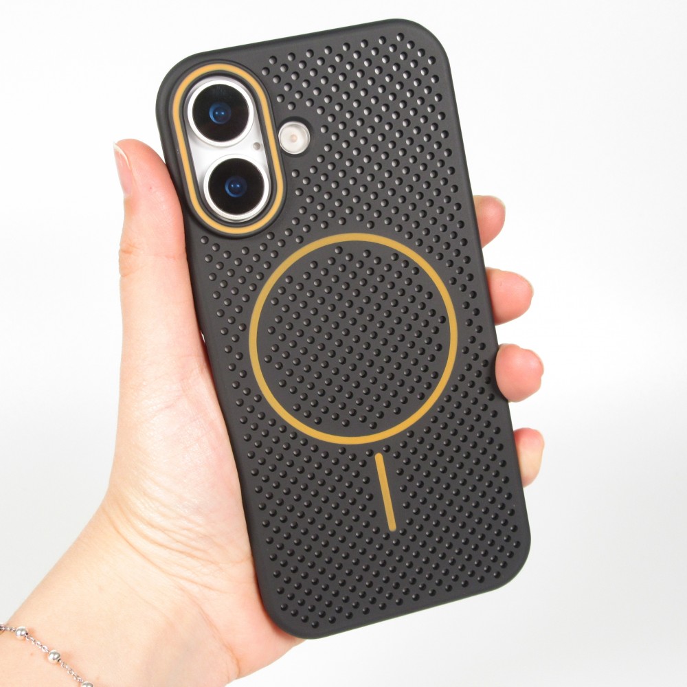 iPhone 17 Case Hülle - MagSafe-kompatibles, robustes Kunststoff-Gitter - Schwarz