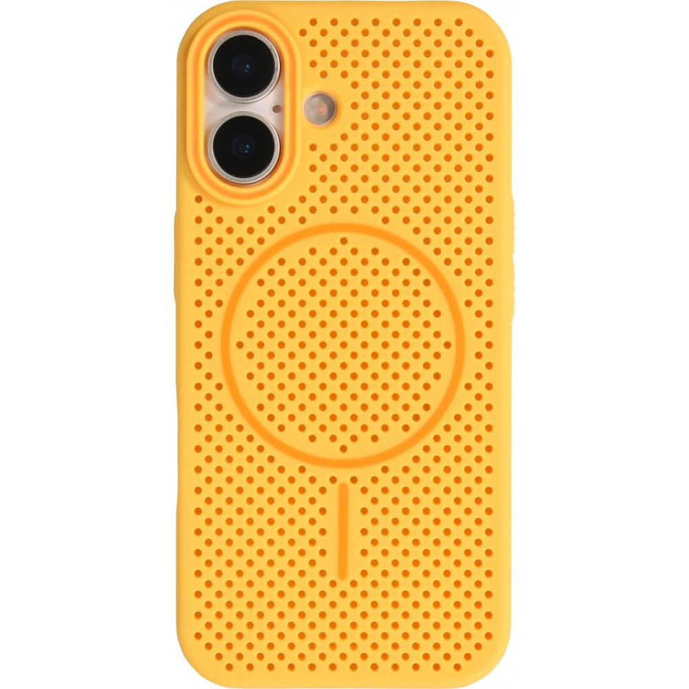 iPhone 17 Case Hülle - MagSafe-kompatibles, robustes Kunststoff-Gitter - Orange
