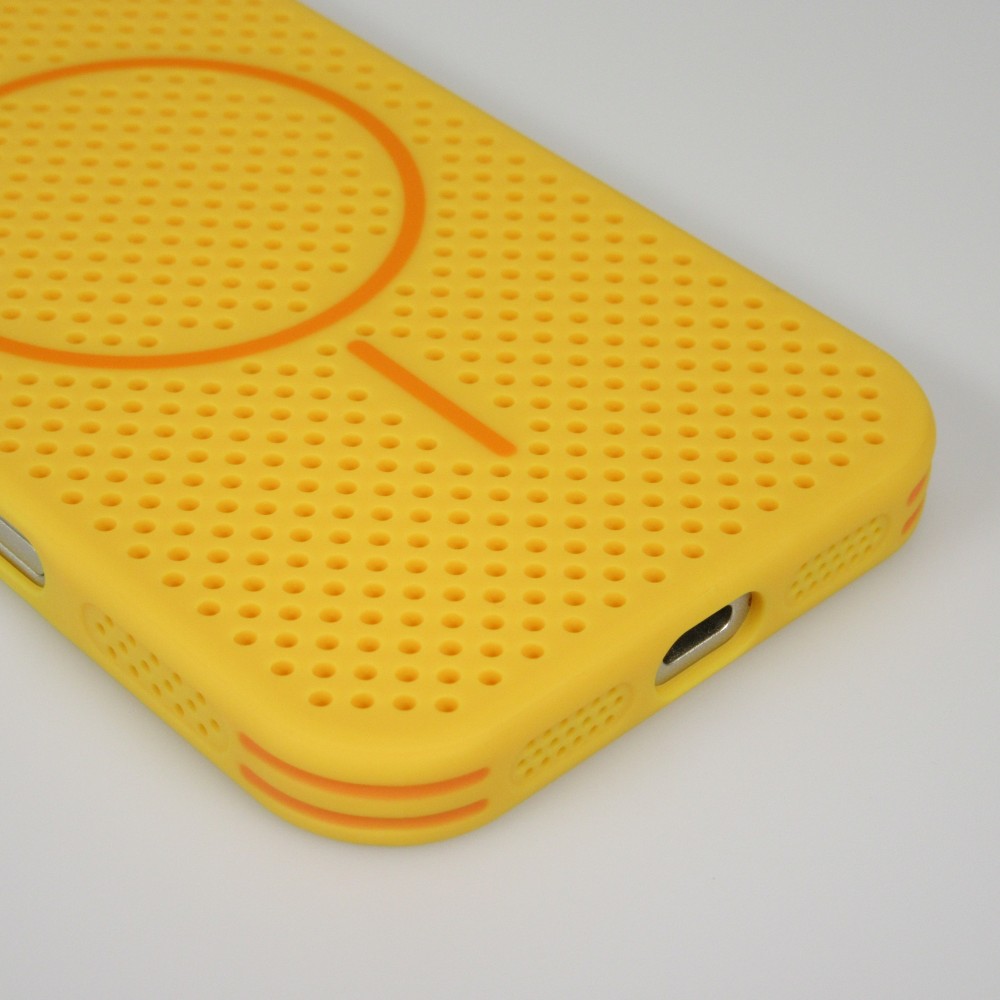 iPhone 17 Case Hülle - MagSafe-kompatibles, robustes Kunststoff-Gitter - Orange