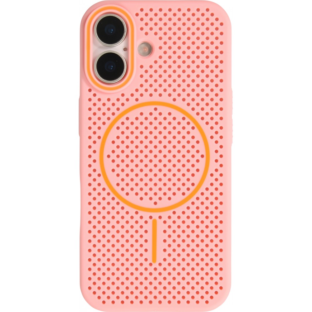 Coque iPhone 17 - Grille Full Color Look compatible avec MagSafe résistant en plastique - Rose