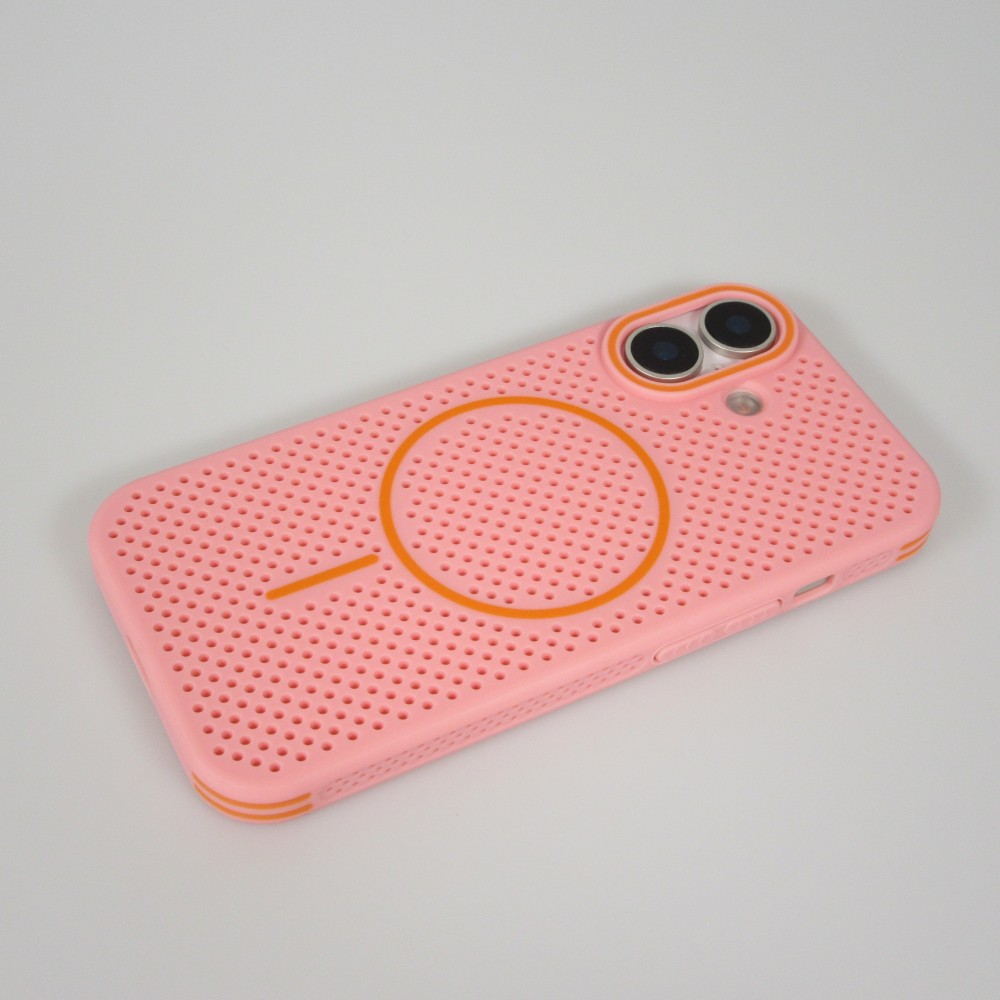 Coque iPhone 17 - Grille Full Color Look compatible avec MagSafe résistant en plastique - Rose