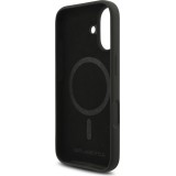 Coque iPhone 17 - Karl Lagerfeld Liquid en silicone avec design Karl et Choupette compatible MagSafe - Noir