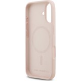 Coque iPhone 17 - Karl Lagerfeld Liquid en silicone avec design tête Karl et Choupette compatible MagSafe - Rose