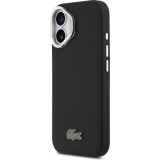 Coque iPhone 17 - Lacoste Iconique Petit Piqué MagSafe avec support en métal sur la caméra - Noir