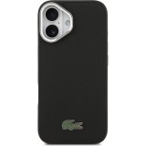 Coque iPhone 17 - Lacoste Iconique Petit Piqué MagSafe avec support en métal sur la caméra - Noir