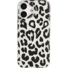 Coque iPhone 17 - Léopard blanc/noir silicone souple antichoc transparent - Noir