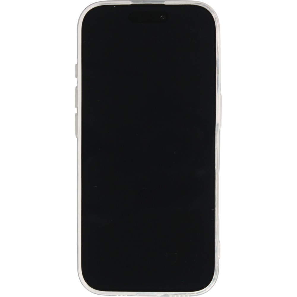 Coque iPhone 17 - Léopard blanc/noir silicone souple antichoc transparent - Noir
