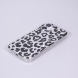 Coque iPhone 17 - Léopard blanc/noir silicone souple antichoc transparent - Noir