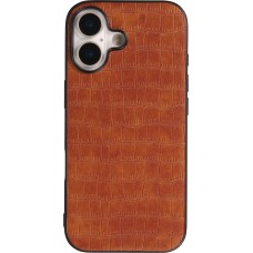 iPhone 17 Case H&uuml;lle - Crocodile-Look Silikon semi-rigide elegant und strapazierf&auml;hig - Braun