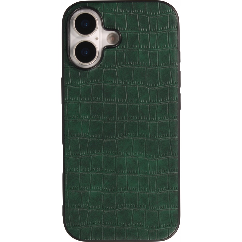 iPhone 17 Case H&uuml;lle - Crocodile-Look Silikon semi-rigide elegant und strapazierf&auml;hig - Gr&uuml;n