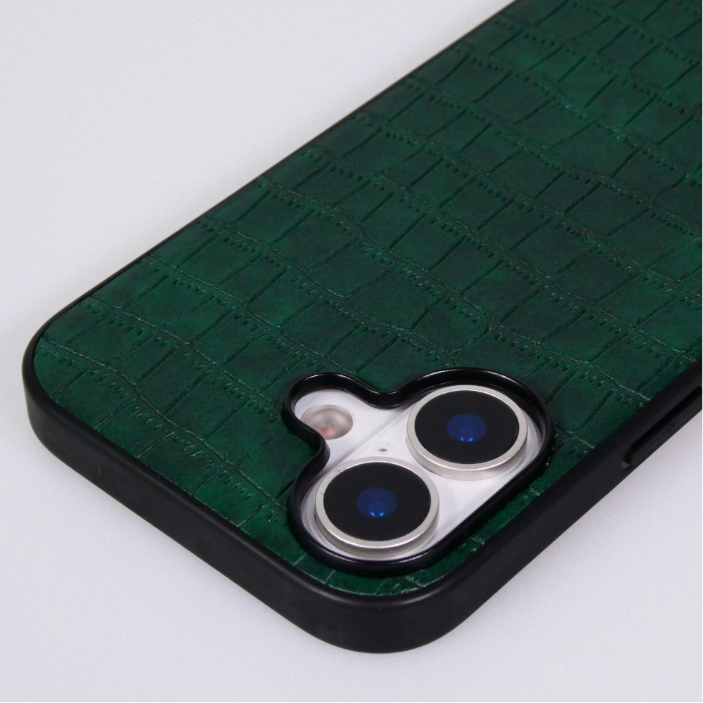 iPhone 17 Case H&uuml;lle - Crocodile-Look Silikon semi-rigide elegant und strapazierf&auml;hig - Gr&uuml;n