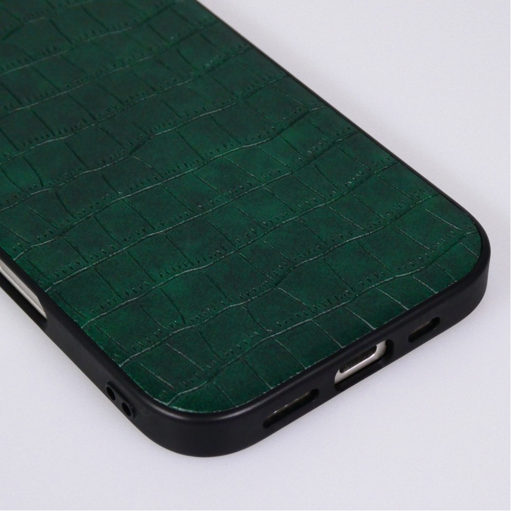 iPhone 17 Case H&uuml;lle - Crocodile-Look Silikon semi-rigide elegant und strapazierf&auml;hig - Gr&uuml;n
