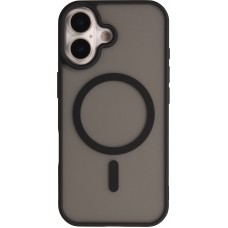 Coque iPhone 17 - MagSafe semi-transparente en silicone rigide avec bords renforcés pour une protection robuste - Noir