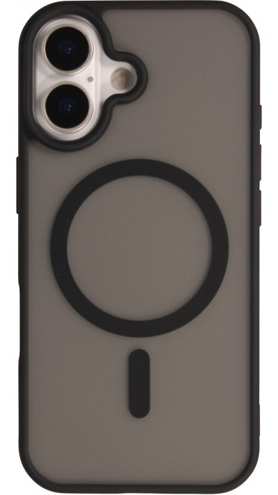 iPhone 17 Case Hülle - MagSafe Hülle aus halbtransparentem, robustem Silikon mit verstärkten Kanten für optimalen Schutz - Schwarz