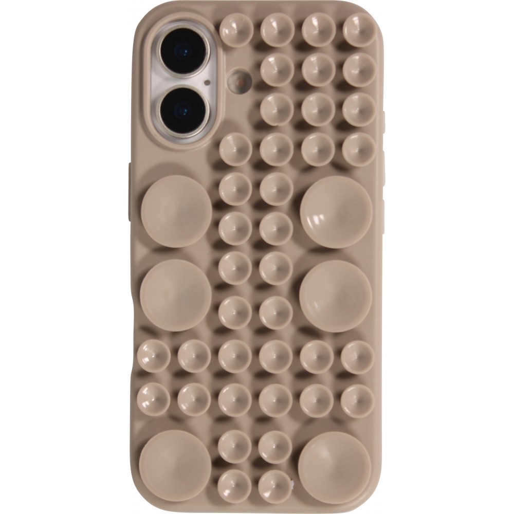 iPhone 17 Case Hülle - Pastellfarbene Wandhalterung mit Saugnapf für glatte Oberflächen - Braun