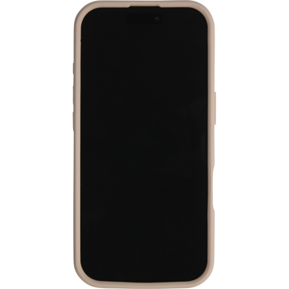 iPhone 17 Case Hülle - Pastellfarbene Wandhalterung mit Saugnapf für glatte Oberflächen - Braun