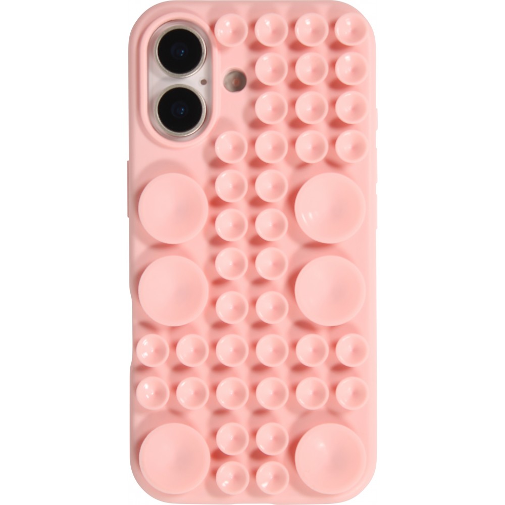 Coque iPhone 17 - Murale ventouse pastel avec fixation sur surfaces - Rose