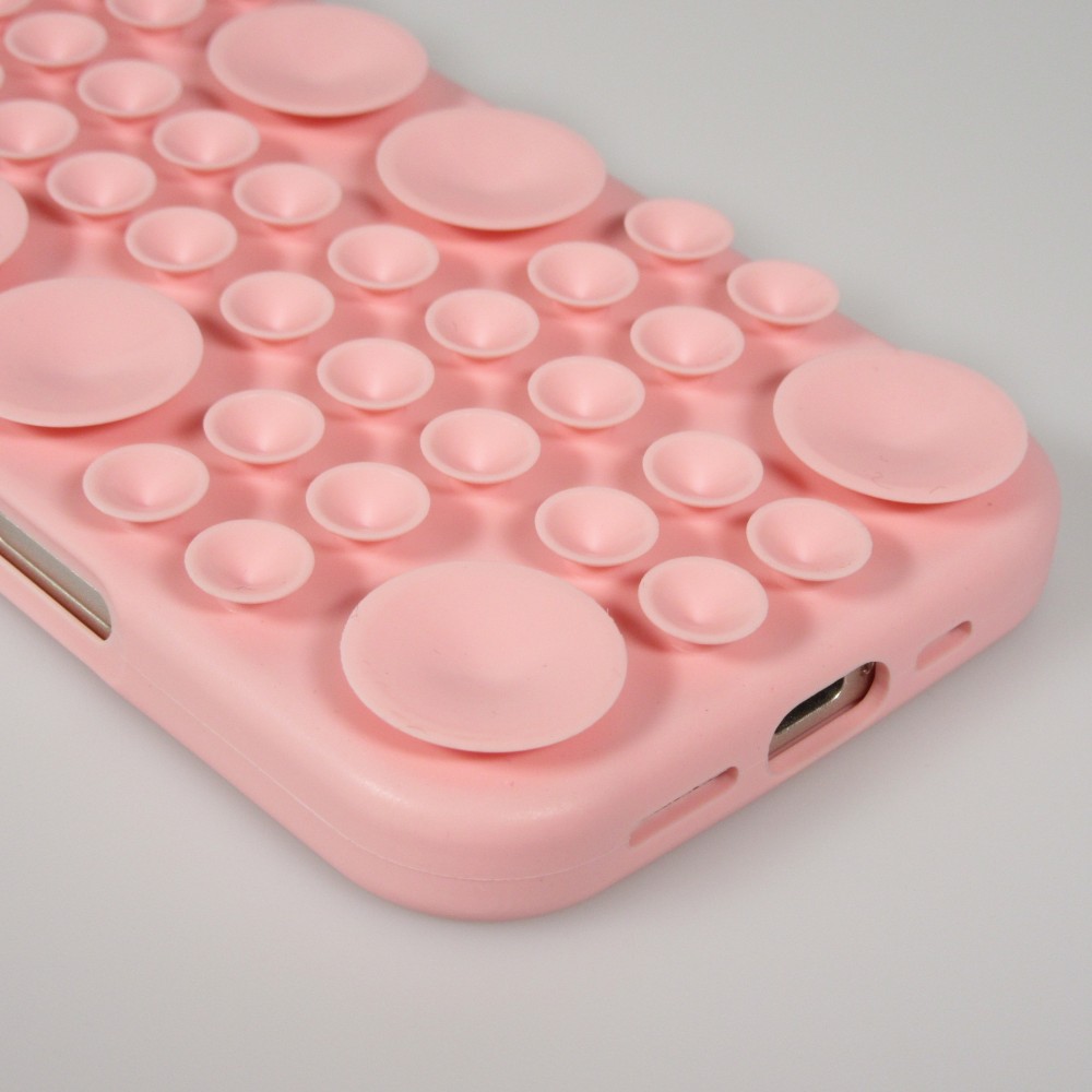 Coque iPhone 17 - Murale ventouse pastel avec fixation sur surfaces - Rose
