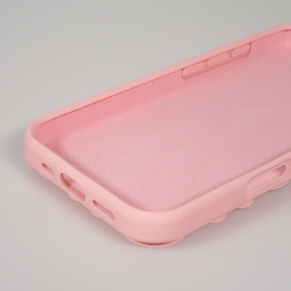 Coque iPhone 17 - Murale ventouse pastel avec fixation sur surfaces - Rose
