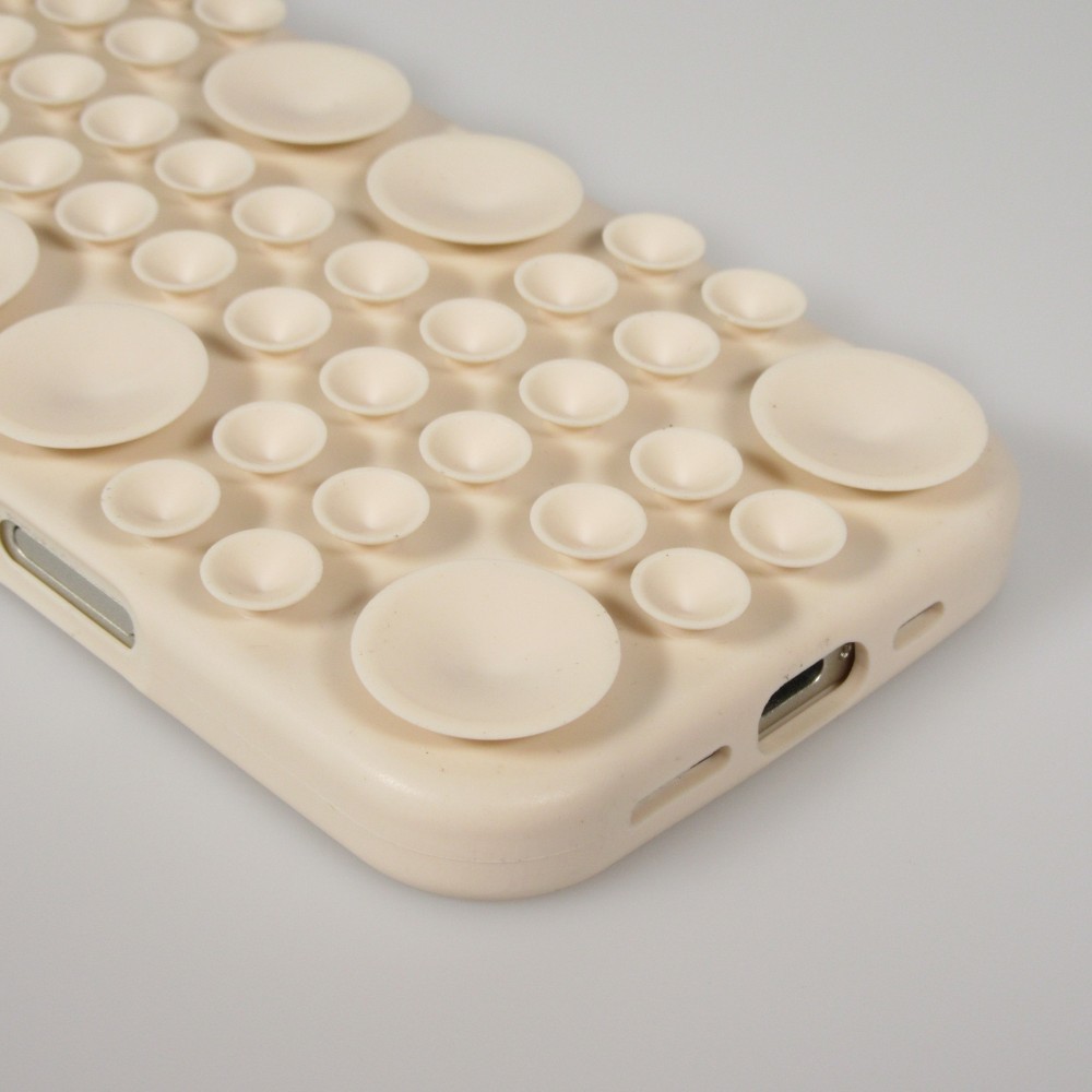 Coque iPhone 17 - Murale ventouse pastel avec fixation sur surfaces - Vanille