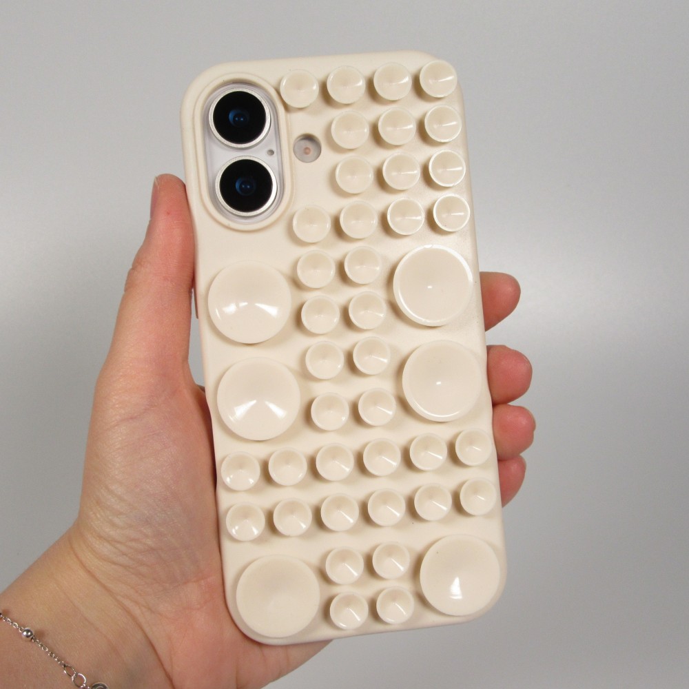 Coque iPhone 17 - Murale ventouse pastel avec fixation sur surfaces - Vanille
