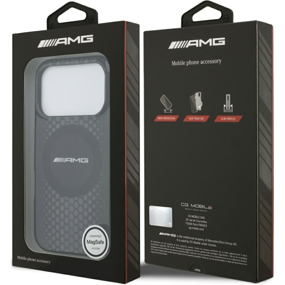 iPhone 17 Pro Case Hülle - AMG MagSafe Schutz Elegant Transparent Doppelschicht Grafiken - Schwarz