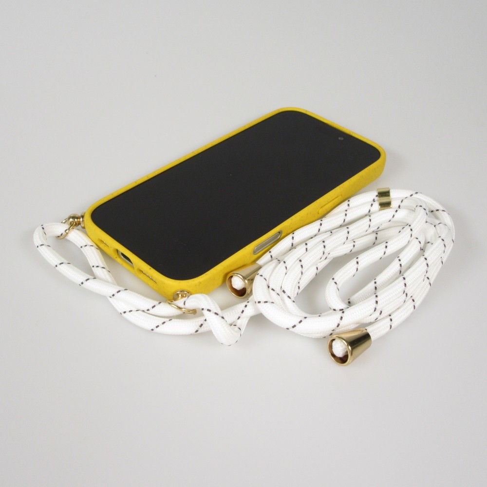 Coque iPhone 17 Pro Max - Bio Eco-Friendly nature avec cordon collier jaune