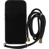 Coque iPhone 18 Pro / 17 Pro - Bio Eco-Friendly nature avec cordon collier - Noir