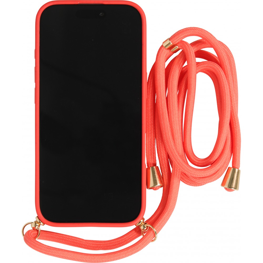Coque iPhone 17 Pro Max - Bio Eco-Friendly nature avec cordon collier - Rouge