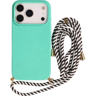 iPhone 17 Pro Case Hülle - Bio Eco-Friendly Vegan mit Handykette Necklace - Türkis