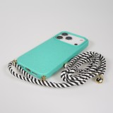 Coque iPhone 17 Pro Max - Bio Eco-Friendly nature avec cordon collier - Turquoise