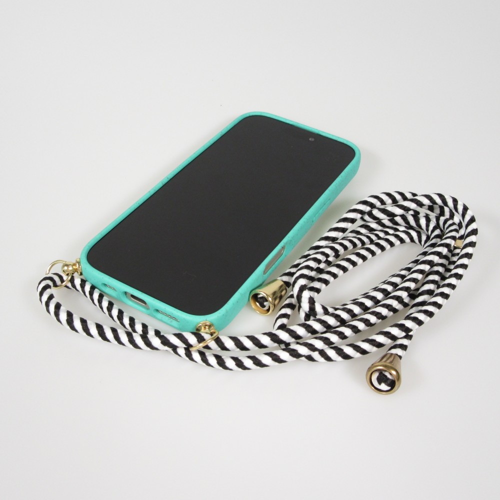 Coque iPhone 17 Pro Max - Bio Eco-Friendly nature avec cordon collier - Turquoise
