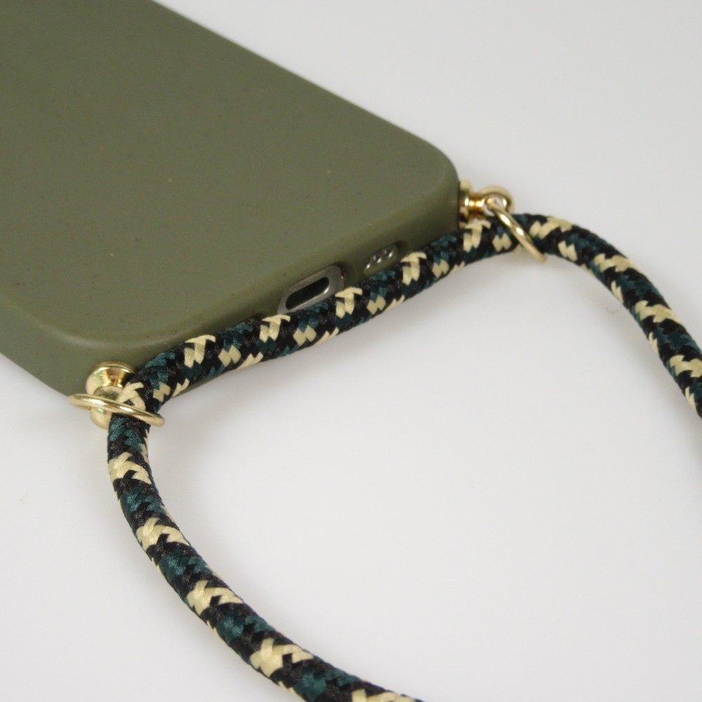 Coque iPhone 17 Pro Max - Bio Eco-Friendly nature avec cordon collier - Vert foncé