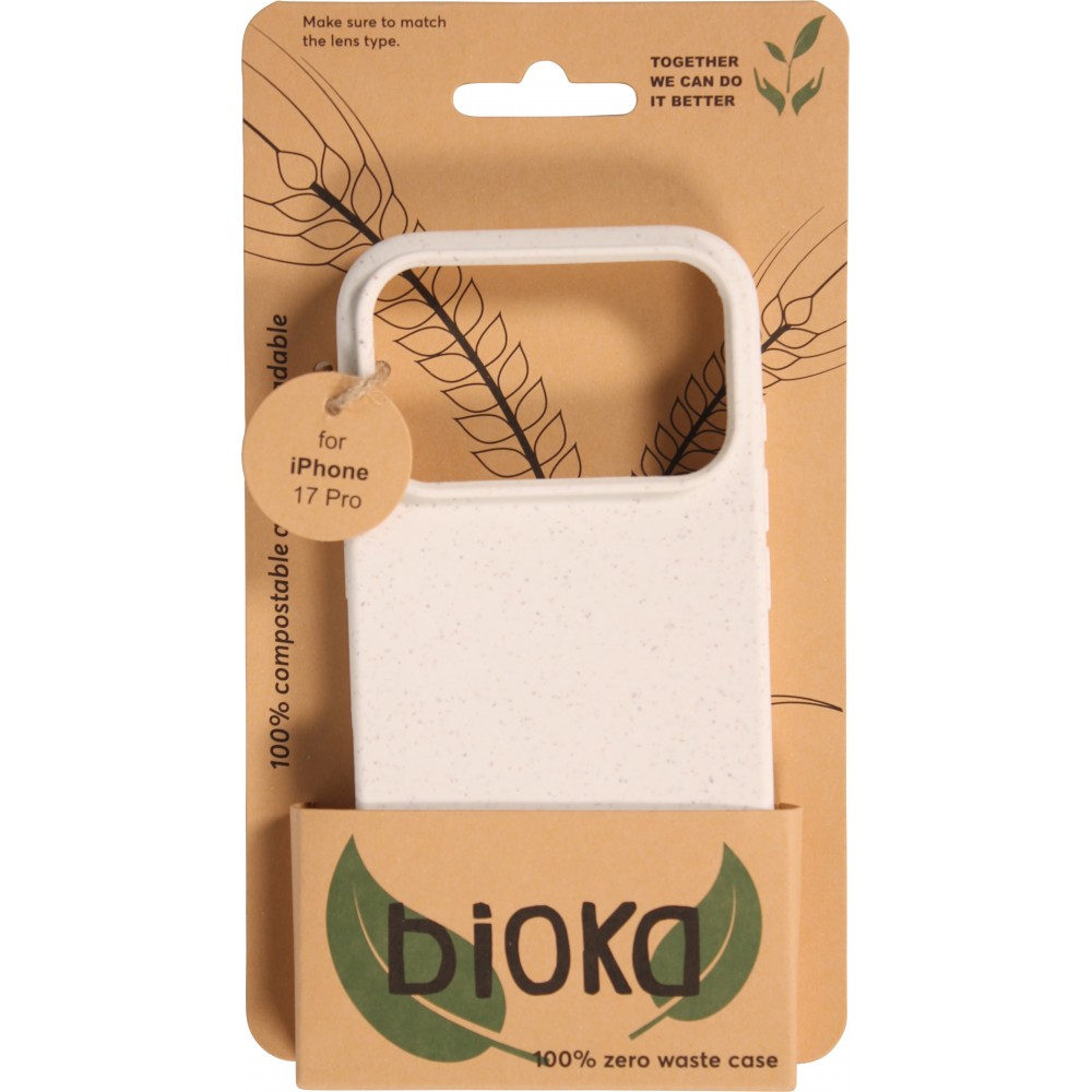 iPhone 17 Pro Case Hülle - Bioka Biologisch Abbaubar Eco-Friendly Kompostierbar - Weiss