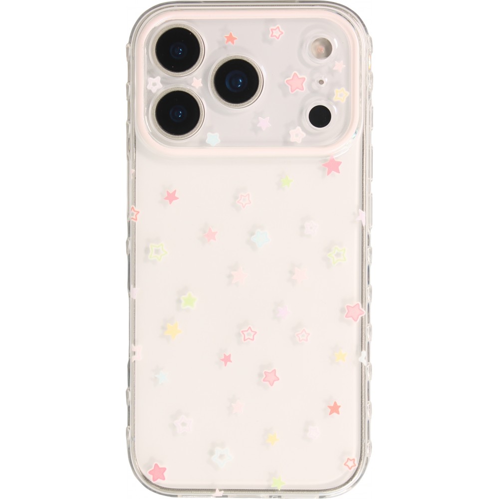 iPhone 17 Pro Max Case Hülle - Cute Stars aus Flexiblem Silikon Süsses Kawaii-Design mit Weichem Schutz - Transparent