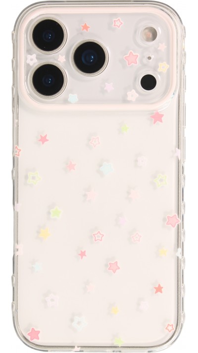 iPhone 17 Pro Max Case Hülle - Cute Stars aus Flexiblem Silikon Süsses Kawaii-Design mit Weichem Schutz - Transparent