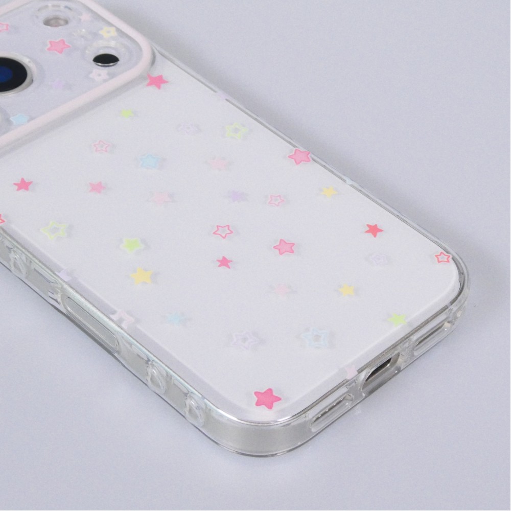 iPhone 17 Pro Max Case Hülle - Cute Stars aus Flexiblem Silikon Süsses Kawaii-Design mit Weichem Schutz - Transparent