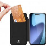 Coque iPhone 17 Pro - Dux Ducis Skin Pro avec rabat et emplacement pour cartes en cuir synthétique PU et TPU flexible - Noir