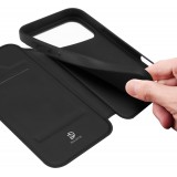 Coque iPhone 17 Pro - Dux Ducis Skin Pro avec rabat et emplacement pour cartes en cuir synthétique PU et TPU flexible - Noir