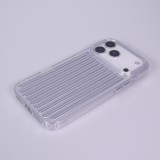 iPhone 17 Pro Case H&uuml;lle - Weiches Material mit 3D-Rillen Stylisch & lichtreflektierend - Silber