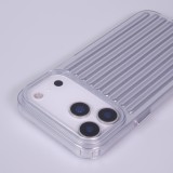 iPhone 17 Pro Case H&uuml;lle - Weiches Material mit 3D-Rillen Stylisch & lichtreflektierend - Silber