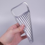iPhone 17 Pro Case H&uuml;lle - Weiches Material mit 3D-Rillen Stylisch & lichtreflektierend - Silber