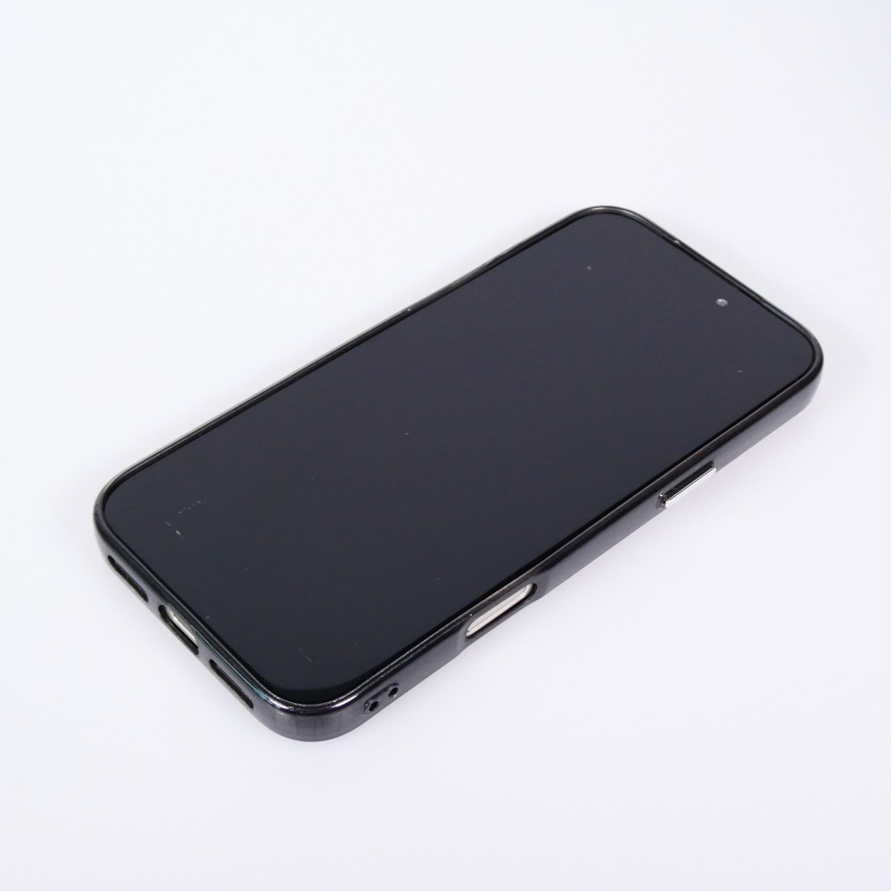 Coque iPhone 17 Pro - Effet ondul&eacute; 3D design souple et brillant lignes en relief styl&eacute;es - Noir