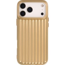 iPhone 17 Pro Case H&uuml;lle - Weiches Material mit 3D-Rillen Stylisch & lichtreflektierend - Gold