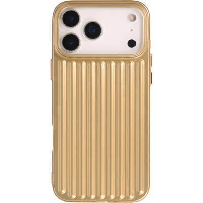 iPhone 17 Pro Max Case H&uuml;lle - Weiches Material mit 3D-Rillen Stylisch & lichtreflektierend - Gold