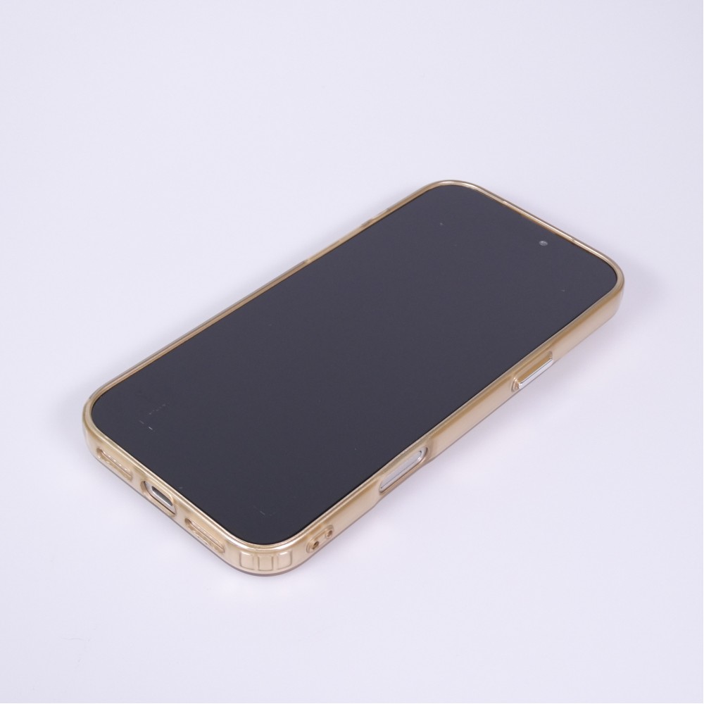 iPhone 17 Pro Case H&uuml;lle - Weiches Material mit 3D-Rillen Stylisch & lichtreflektierend - Gold