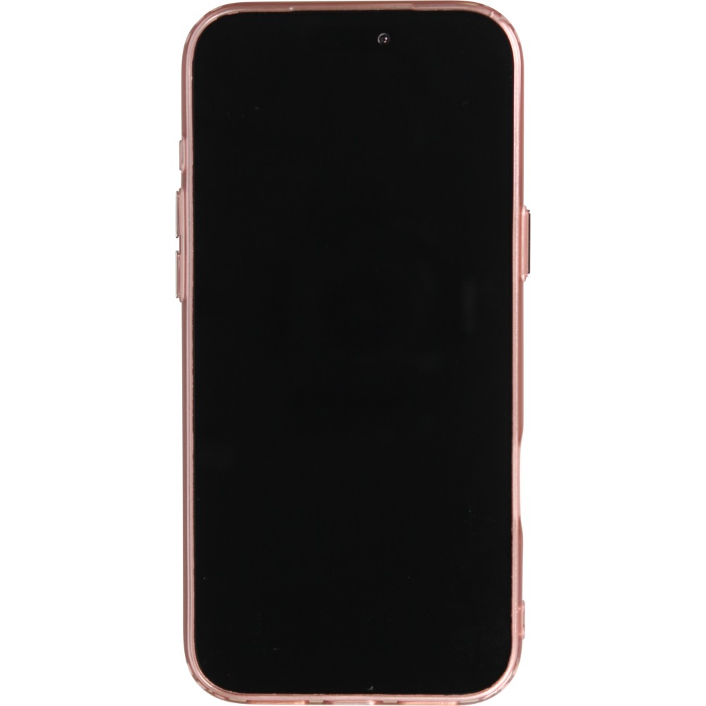 Coque iPhone 17 Pro - Effet ondul&eacute; 3D design souple et brillant lignes en relief styl&eacute;es - Rose