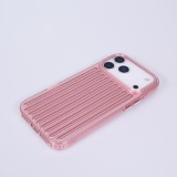 Coque iPhone 17 Pro - Effet ondul&eacute; 3D design souple et brillant lignes en relief styl&eacute;es - Rose