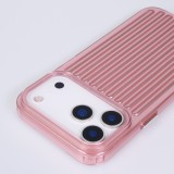 Coque iPhone 17 Pro - Effet ondul&eacute; 3D design souple et brillant lignes en relief styl&eacute;es - Rose
