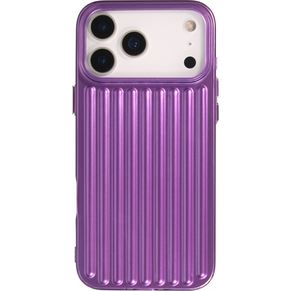 iPhone 17 Pro Case H&uuml;lle - Weiches Material mit 3D-Rillen Stylisch & lichtreflektierend - Violett